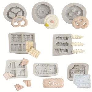 Silicone Cake Decorating Mold DIY Baking Tools Waffle Cookie Chocolate Shape For Biscuit Aromatherapy Candle Plaster Craft Handmade Novelty