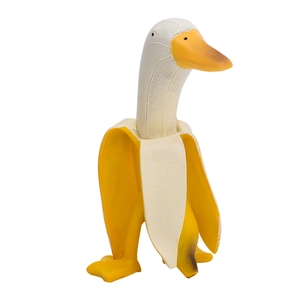 Creative banana duck resin ornament featuring a unique white duck body with yellow banana peel