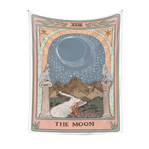 Arazzo Tarocchi La Luna XVIII dal design vintage per decorazione murale estetica