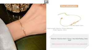 Detail of gold titanium steel pearl bracelet with 17.5cm chain and 5cm extension