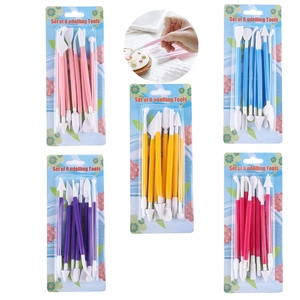 8-piece dual-headed modeling tools set for fondant cake decorating in multiple colors