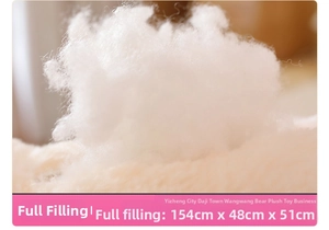 Close-up of premium white fluffy PP cotton filling for soft plush teddy bear toys
