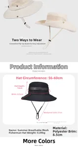 Detail of outdoor sun hat featuring breathable mesh panels and adjustable chin strap