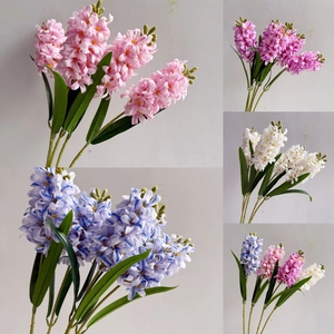 Realistic 3D hyacinth artificial flowers in multiple colors for home and wedding decor