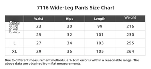 Detailed size guide table for women high waisted yoga flare pants including S to XL
