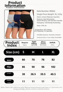 Tabella delle taglie dettagliata e guida ai materiali per pantaloncini denim premaman