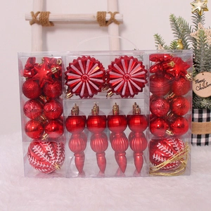 Christmas Ball Ornaments Plastic Electroplated Assorted Shapes Hanging Decorations Holiday Tree Party Home Decor