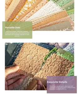 Detail of vintage decorative scrapbooking paper with 3D embossed textures and lace patterns
