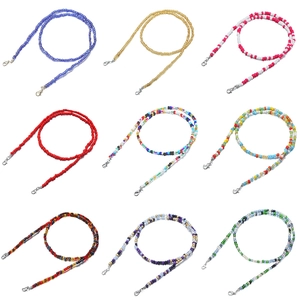 Colorful Glass Seed Bead Eyeglass Chain Anti-Slip Mask Lanyard Bohemian Handmade Neck Strap For Women