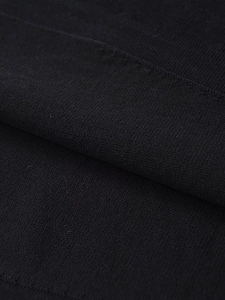 Macro detail of the soft black knitted fabric texture on the stylish short dress