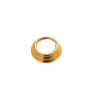 Polished gold stainless steel seamless multi-layer hoop ring for nose and ear piercings