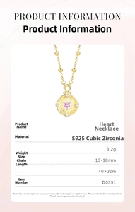 Infatuation Halskette: S925 Silber mit rosa Zirkonia-Herzanhänger und Kugelkette