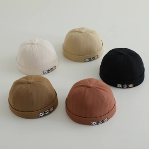 Baby Docker Cap Cotton Animal Embroidery Miki Hat Brimless Skullcap For Infants Toddlers Kids Adjustable Casual