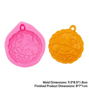 Silicone hummingbird and flower relief mold for DIY plaster and handmade soap crafting