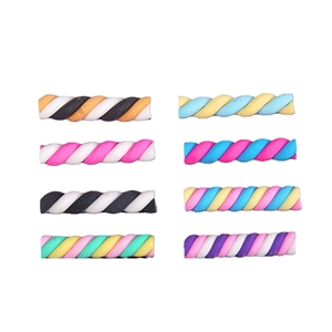 Colorful twisted polymer clay sticks for DIY rainbow phone cases and creative clay crafts