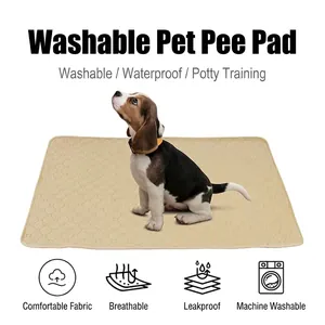 Washable Pet Training Pad Reusable Absorbent Dog Pee Mat Waterproof Multi Layer Quilted Anti Slip For Housebreaking