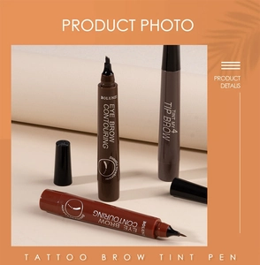 Detail of waterproof 4-tip microblade eyebrow pen for natural hair-like strokes