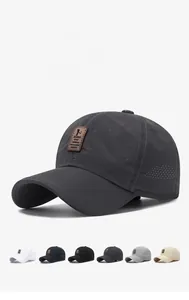 Detail of grey quick-dry baseball cap with laser-cut holes and six color options