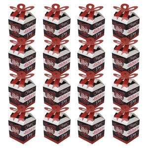Set di 16 scatole regalo festa della mamma con manici farfalla 3D e motivi cuore
