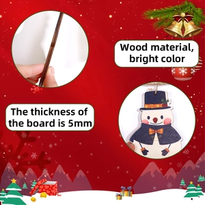 5mm thickness wooden Christmas snowman hanging ornament with festive holiday design