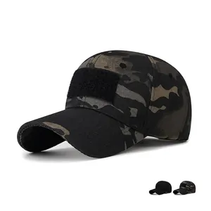 Tactical Baseball Cap Camouflage Cotton Ripstop Adjustable Outdoor Training Hat With Hook-And-Loop Patch Area
