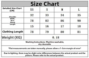 Detailed size chart for plaid mini dress with measurements and washing instructions