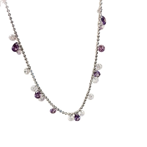 Chic silver tassel bracelet with colorful zircon drop charms and sparkling star elements