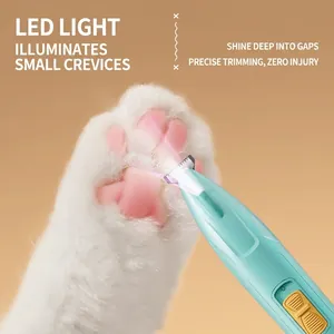 Tondeuse chat et chien vert menthe avec LED pour pattes et oreilles sur fond orange