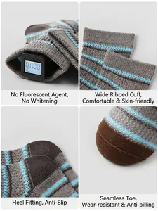 Breathable striped mesh cotton socks for boys featuring a soft rib cuff and seamless toe