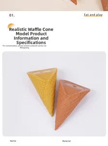 Detailed waffle texture of oversized artificial ice cream cone models for display props