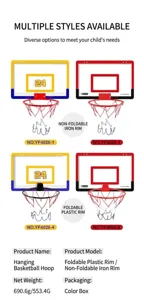 Detail of hanging basketball hoop with steel frame and durable backboard net set