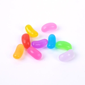 Bunte Jelly-Bean-Anhänger aus Harz für DIY-Puppenhäuser und Dessert-Dekorationen