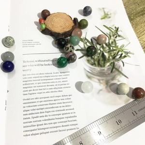 Polished 16mm natural crystal balls set for Feng Shui decor with a measuring ruler