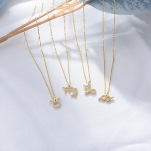 S925 silver gold zodiac necklaces featuring Taurus Virgo Capricorn and Aquarius pendants