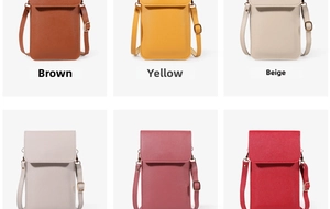 Mini crossbody phone bags in six solid colors with adjustable shoulder straps