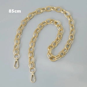 Detailed view of 85cm gold metal thick chain strap with lobster clasps for handbags