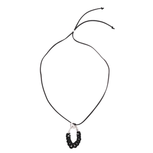 Bohemian retro velvet rope necklace with silver hollow geometric circle pendant