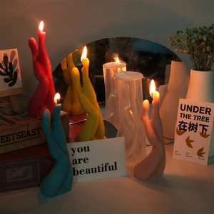Artistic body shape candle silicone mold featuring intertwined legs design for DIY resin