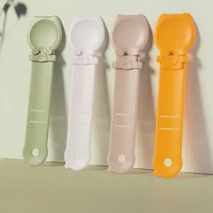 Cat Treat Squeezer Feeding Spoon PP Plastic Slidable Meat Puree Strip Feeder Double Slot Ergonomic Handle For Cats