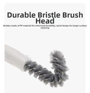 Macro shot of tough PP spiral bristles for efficient stovetop and crevice cleaning