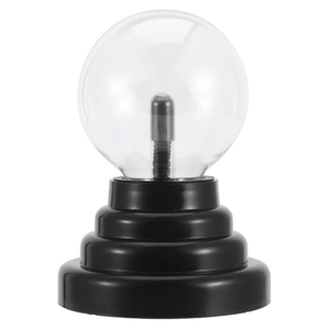 3-inch USB plasma ball lamp with a black circular base and transparent glass sphere