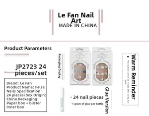 Détail du kit de faux ongles ballet français JP2723 avec 24 pièces et colle incluse