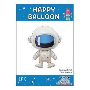 Palloncino astronauta in alluminio 77x59cm per decorazioni feste a tema compleanno