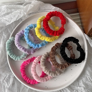 Velvet Scrunchies Ruched Elastic Hair Ties Soft Chenille Hair Bands Ponytail Holders For Women Girls Elegant Accessories