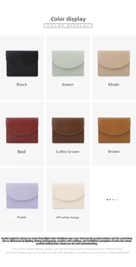 Minimalist leather card holders displayed in eight vibrant solid colors on a white background