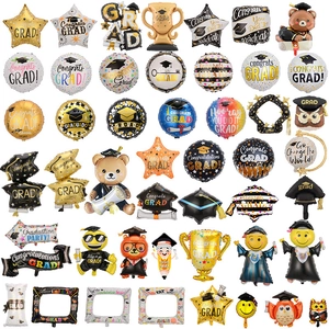 Graduation Foil Balloons Congrats Grad Doctoral Cap Trophy Star Shapes Party Decorations Celebrate Ceremony Festive