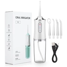 Set idropulsore dentale elettrico con cavo USB e 4 ugelli nella scatola regalo