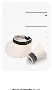 Detail of portable UPF 50+ open top sun hat showing foldable design for easy storage