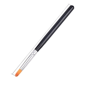 Professional nail art gradient brush with black handle and round orange fiber bristles