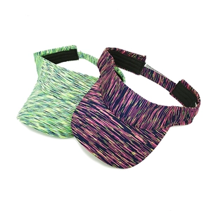 Colorful striped sun visor hats with breathable mesh for outdoor running and tennis
